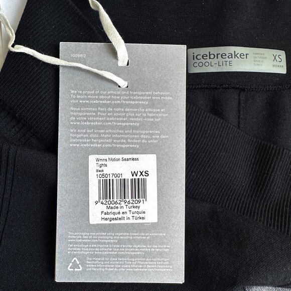 NWT - ICEBREAKER Cool-Lite Resist odors wick away moisture seamless Leggings XS - Picture 4 of 10
